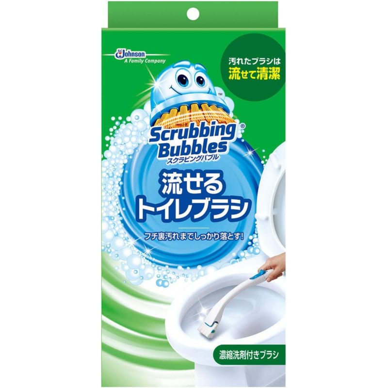 スクラビングバブル　流せるトイレブラシ　本体１本＋つけかえ４個