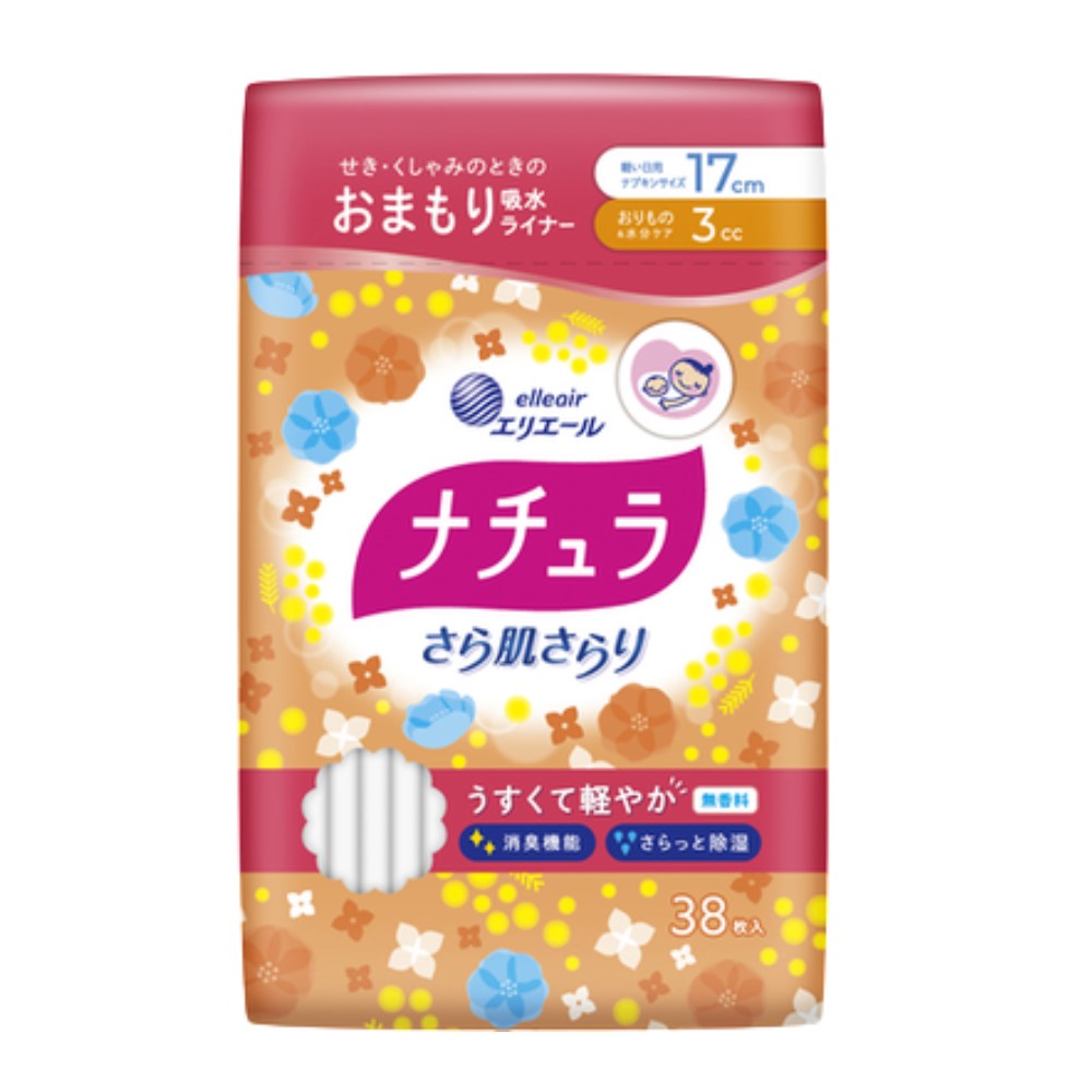 ナチュラ さら肌さらり おまもり吸水ライナー 17cm 3cc 38枚