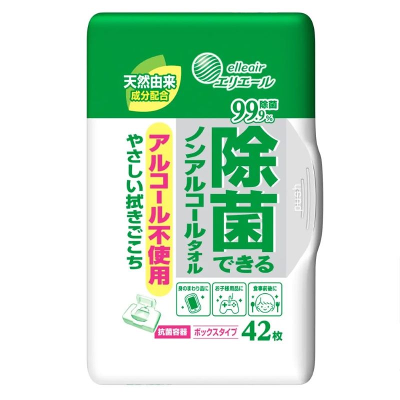 エリエール　除菌できるノンアルコールタオル　ボックス　本体　４２枚