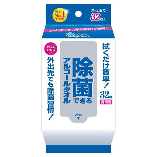 エリエール　除菌できるアルコールタオル　携帯用　３２枚