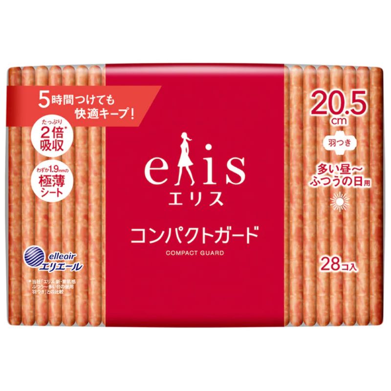 エリス　コンパクトガード　多い昼～ふつうの日用　羽つき　２０．５ｃｍ　２８枚入