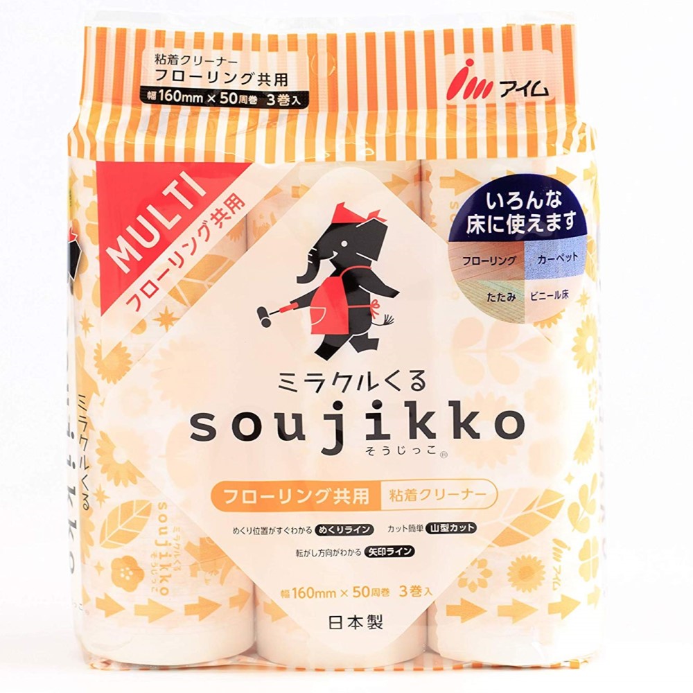 ミラクルくるｓｏｕｊｉｋｋｏ　マルチ（フローリング共用）　粘着クリーナー　５０周巻　３本