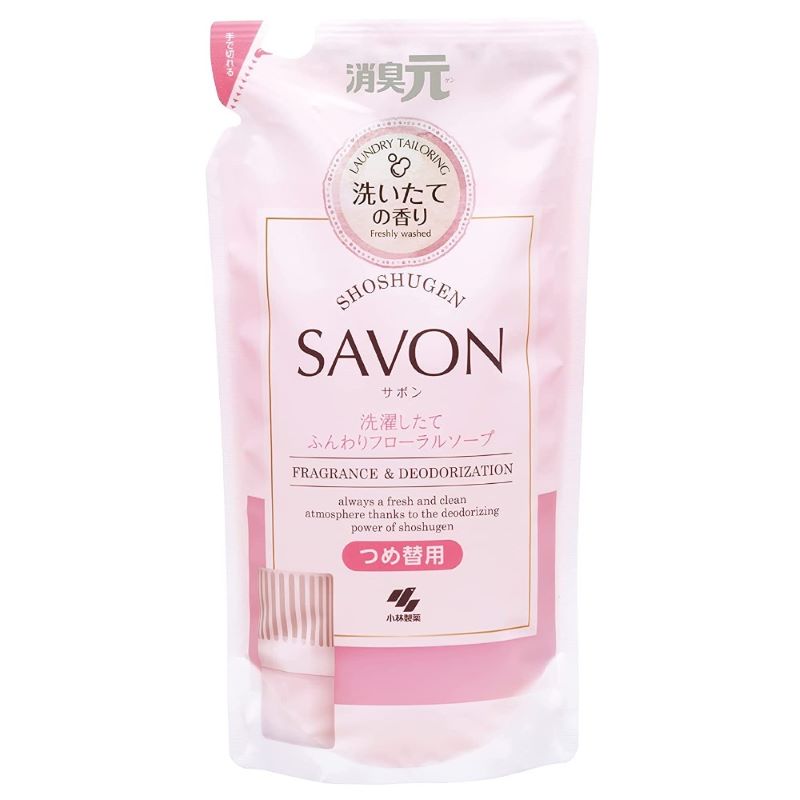 消臭元ＳＡＶＯＮ　サボン　洗濯したてふんわりフローラルソープの香り　つめ替用　４００ｍＬ