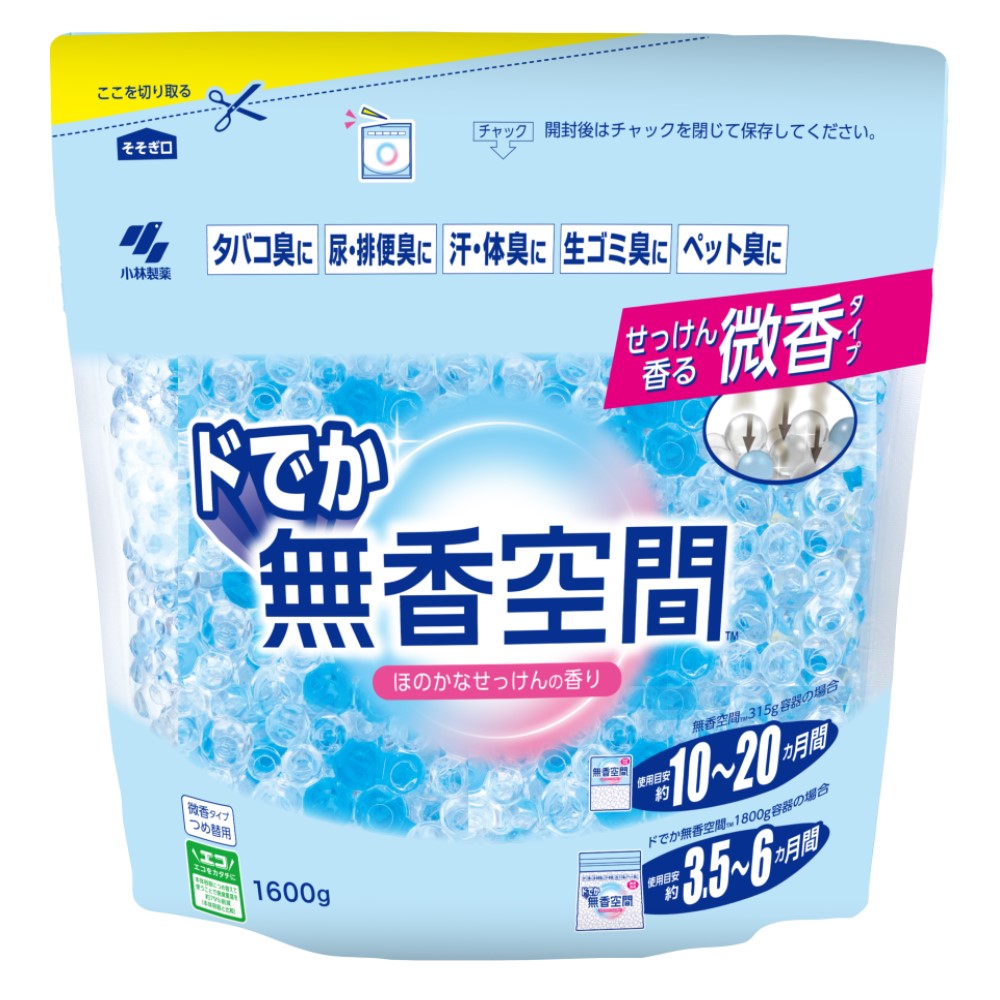 ドでか無香空間 ほのかなせっけん つめ替用 1600g