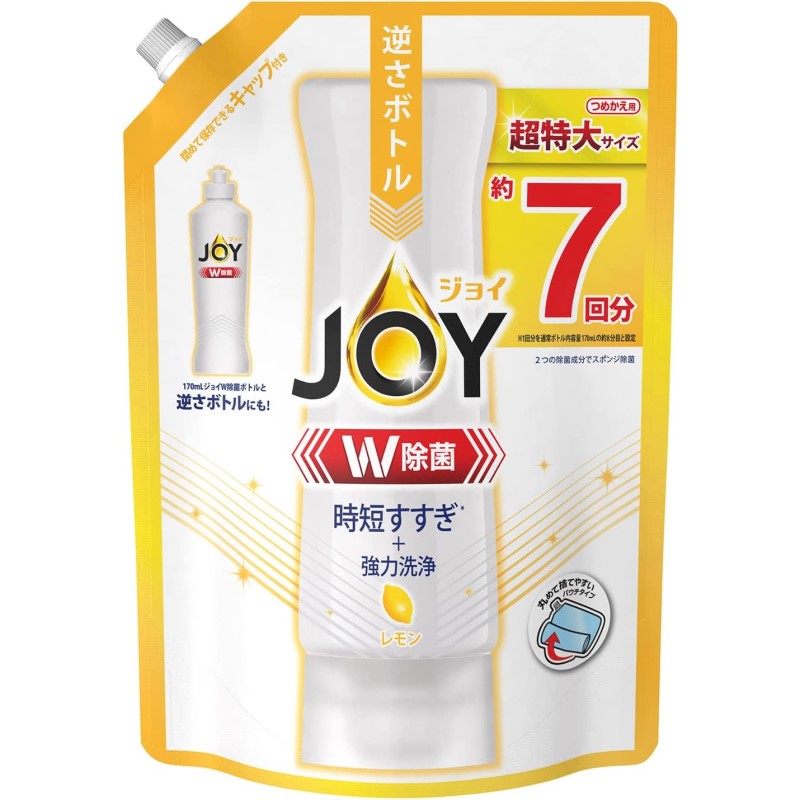 ＪＯＹ　ジョイ　Ｗ除菌　食器用洗剤　レモン　つめかえ用　超特大サイズ　９１０ｍＬ