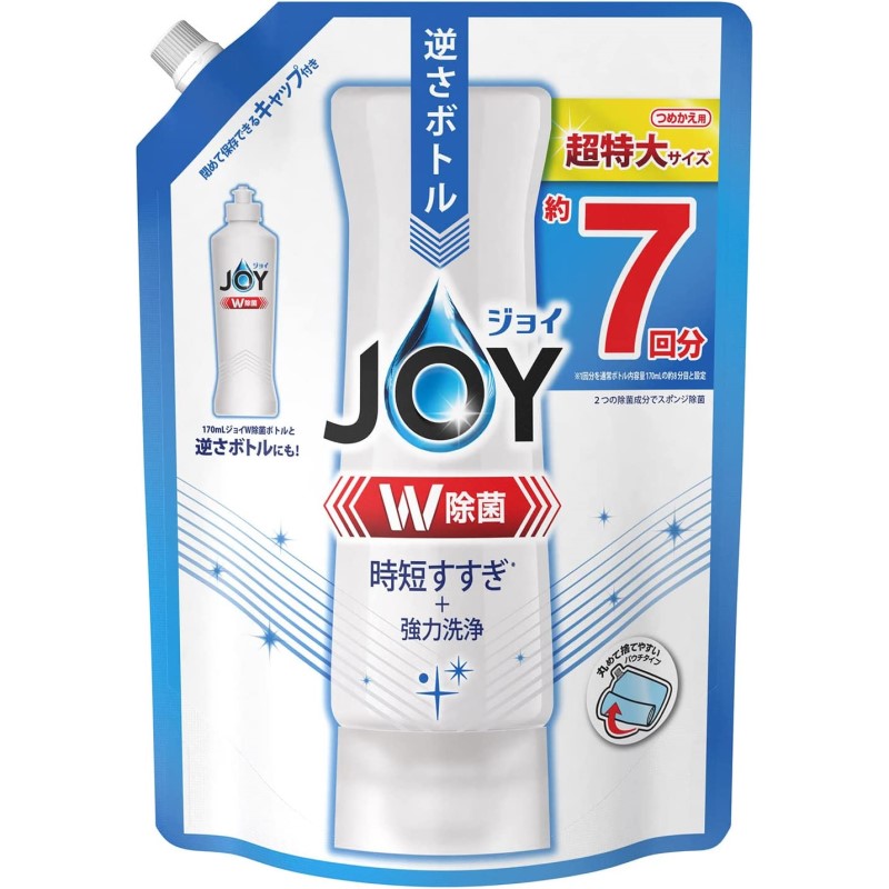 ＪＯＹ　ジョイ　Ｗ除菌　食器用洗剤　つめかえ用　超特大サイズ　９１０ｍＬ