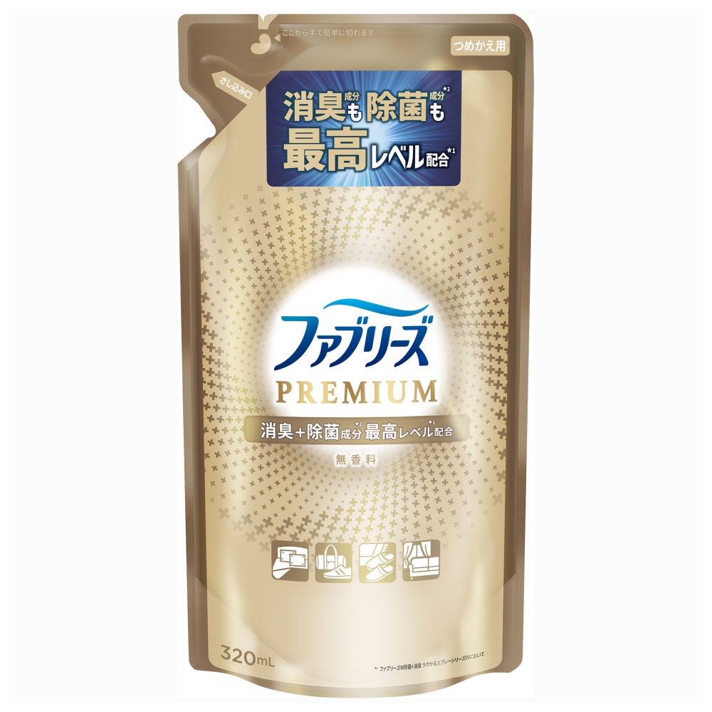 ファブリーズ　Ｗ除菌＋消臭　ＰＲＥＭＩＵＭ　無香料　つめかえ用　３２０ｍＬ