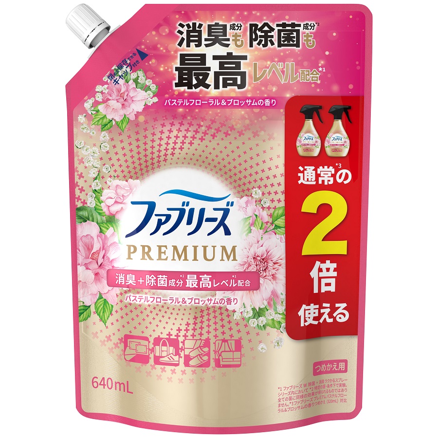 ファブリーズ 消臭スプレー 布用 PREMIUM パステルフローラル＆ブロッサム つめかえ 特大サイズ 640mL