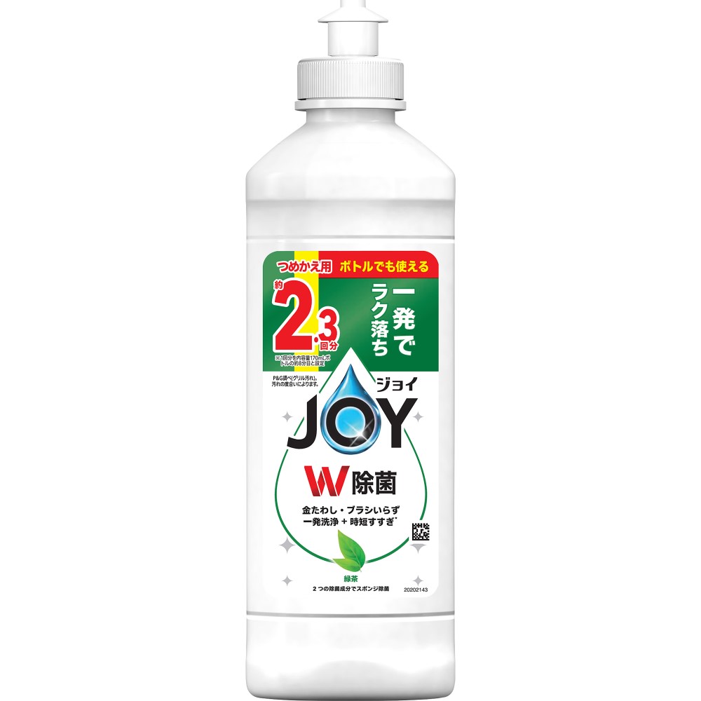 ジョイ W除菌 食器用洗剤 緑茶 キャップ付きつめかえ 300mL