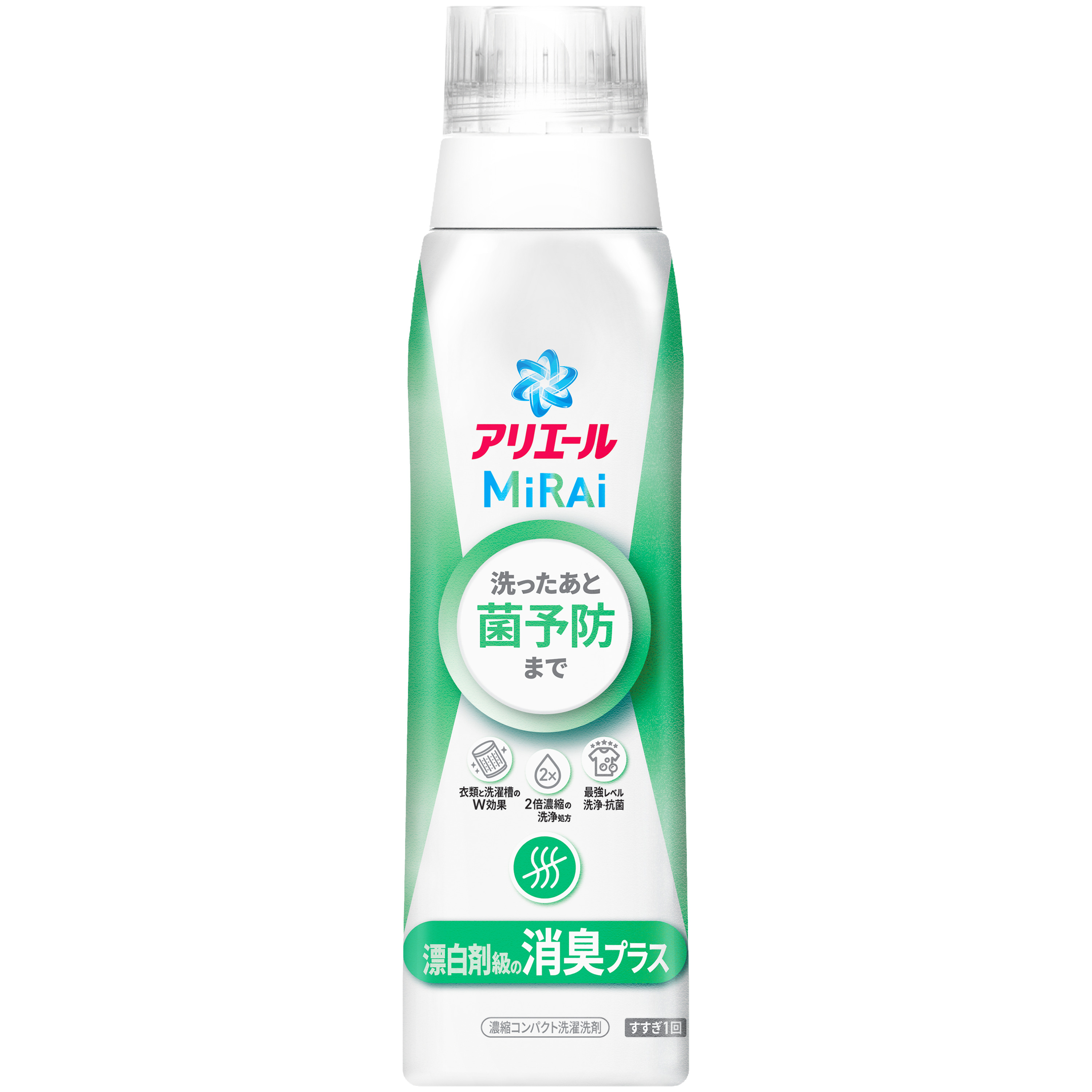 アリエール 洗濯洗剤 MiRAi 漂白剤級の消臭プラス* 本体大 510g