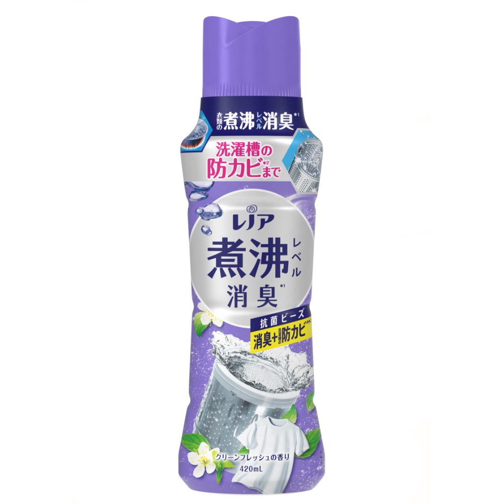 レノア 超消臭 煮沸レベル消臭 抗菌ビーズ 消臭+防カビ クリーンフレッシュ 本体 420mL